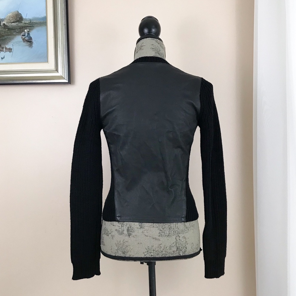 Theory Lambskin and Wool Sweater
